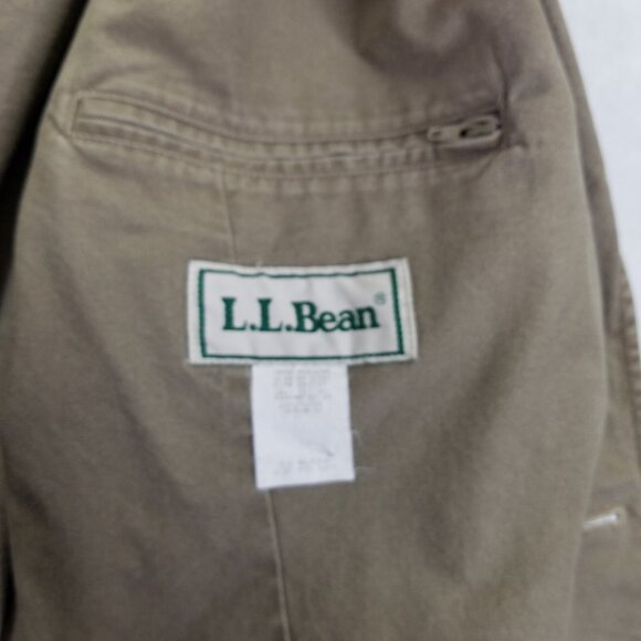 LL Bean Sport Coat Mens 40R Khaki Safari 2 Button Cotton Unlined Blazer Jacket - Picture 12 of 16